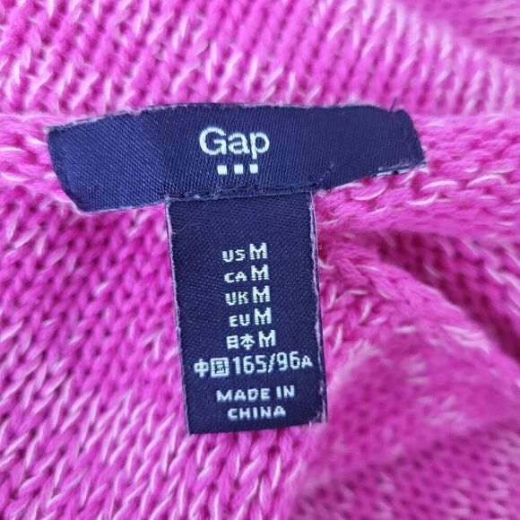 Gap Womens Open Knit Sweater Tunic Size Medium Pink Pullover Boho Beachy Layers - Picture 4 of 7